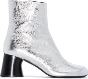 KHAITE metallic-finish ankle boots Silver
