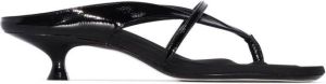 KHAITE Monroe thong-strap 55mm sandals Black