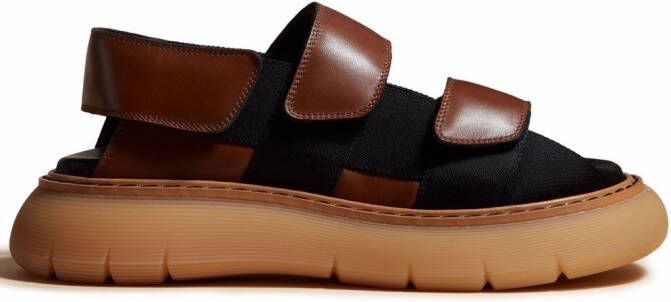 KHAITE Murray chunky leather sandals Brown