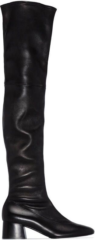 KHAITE Sedona over-the-knee leather boots Black