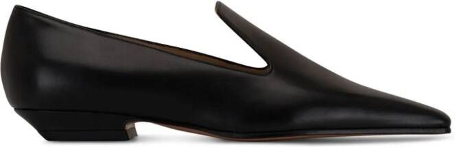 KHAITE slip-on leather loafers Black