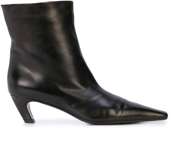 KHAITE The Arizona 50mm leather ankle boots Black