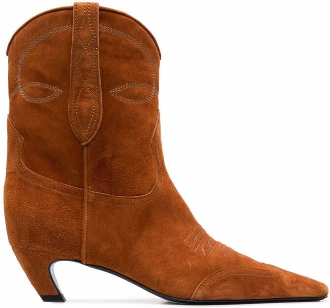 KHAITE The Dallas ankle boots Brown