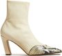 KHAITE The Dallas embossed python-print boots Neutrals - Thumbnail 1