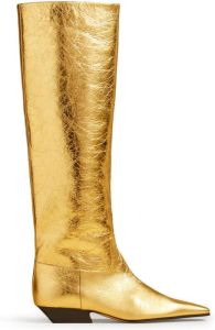 KHAITE The Marfa metallic leather boots Gold