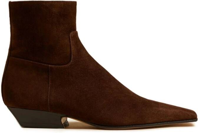 KHAITE The Marfa suede ankle boots Brown