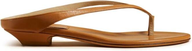 KHAITE The Marion flat leather sandals Brown