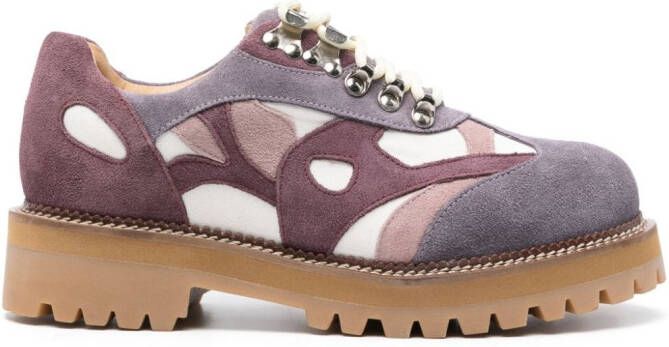 KidSuper panelled suede derby shoes Purple