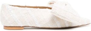 Kimhekim bouclé pointed ballerina shoes White