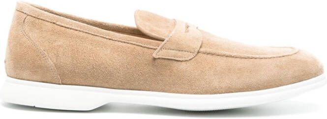 Kiton contrasting-sole suede loafers Neutrals