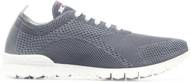 Kiton fine-knit low-top sneakers Grey