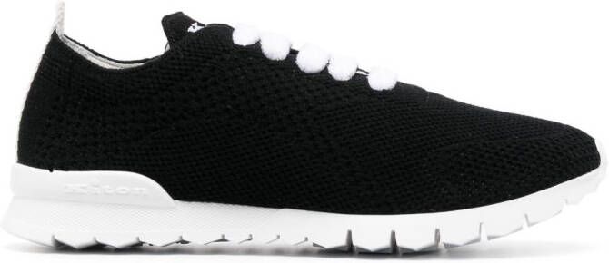 Kiton fully-perforated low-top sneakers Black