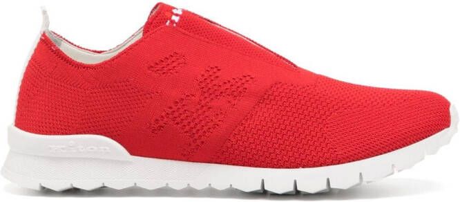 Kiton knitted-upper slip-on sneakers Red