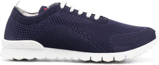 Kiton lace-up knitted sneakers Blue