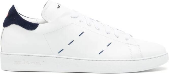 Kiton low-top leather sneakers White