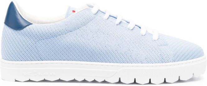 Kiton low-top perforated sneakers Blue