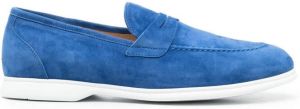 Kiton penny slot chenille loafers Blue