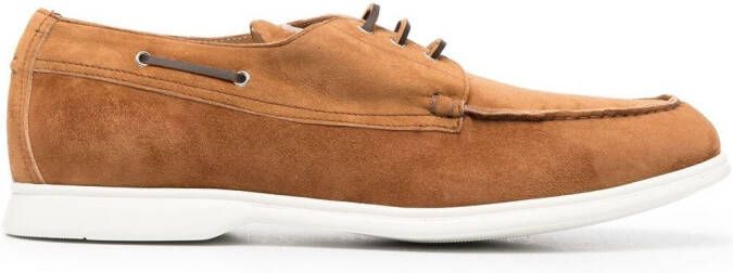 Kiton suede boat shoes Brown