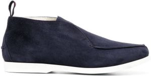 Kiton suede slip-on boots Blue