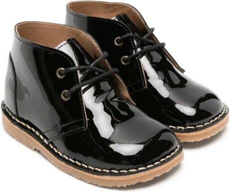 Konges Sløjd Chaton patent leather ankle boots Black