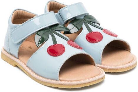 Konges Sløjd cherry-motif leather sandals Blue