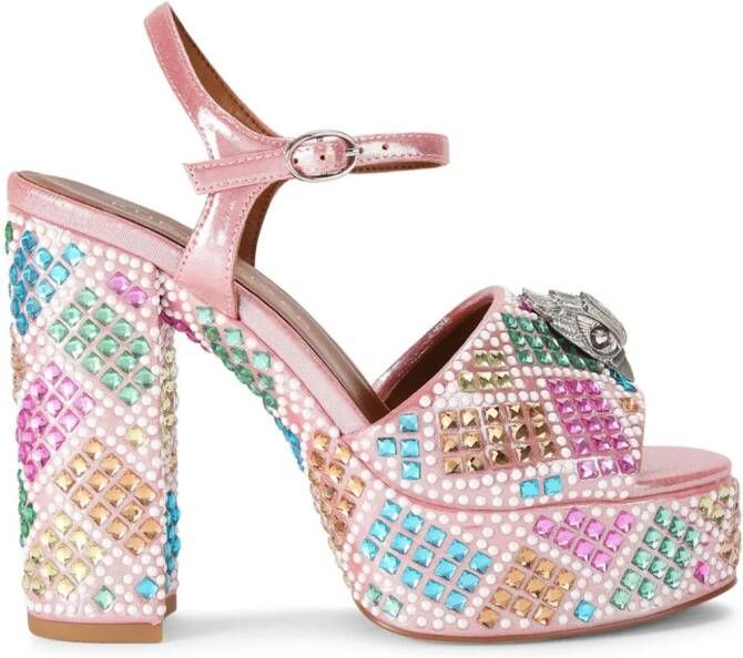 Kurt Geiger London Kensington 125mm crystal-embellished sandals Pink
