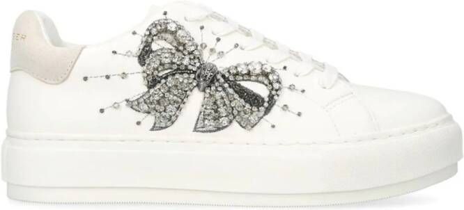 Kurt Geiger London Laney Bow crystal-embellished sneakers White
