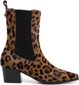 Kurt Geiger London leopard-print chelsea boots Brown
