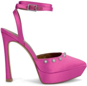 Kurt Geiger London Octavia crystal-embellished platform pumps Pink