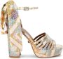 Kurt Geiger London Pierra 115mm baroque-print sandals Neutrals - Thumbnail 1