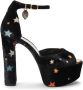 Kurt Geiger London Shoreditch 135mm velvet platform sandals Black - Thumbnail 1