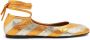 La DoubleJ striped metallic-effect ballerina shoes Orange - Thumbnail 1