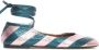 La DoubleJ striped snakeskin-effect ballerina shoes Blue - Thumbnail 1