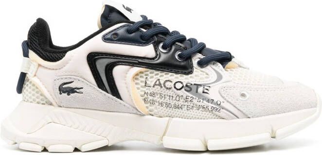 Lacoste logo-print mesh low-top sneakers Neutrals