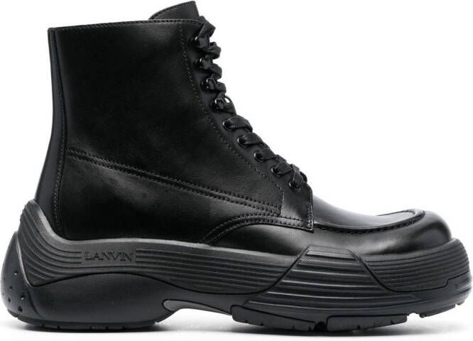 Lanvin chunky lace-up boots Black