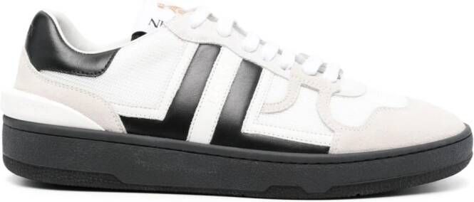 Lanvin Clay mesh-detail leather sneakers White
