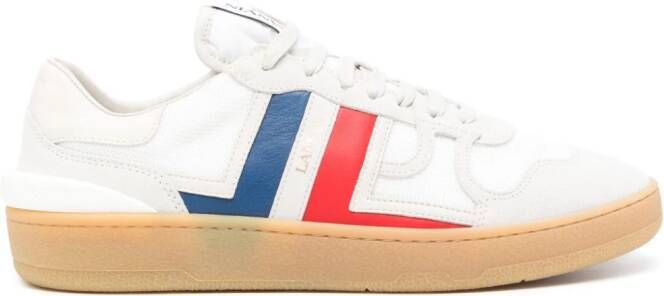 Lanvin Clay suede-panels mesh sneakers White
