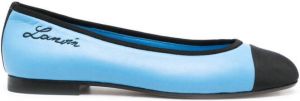 Lanvin contrasting toe-cap ballerina shoes Blue