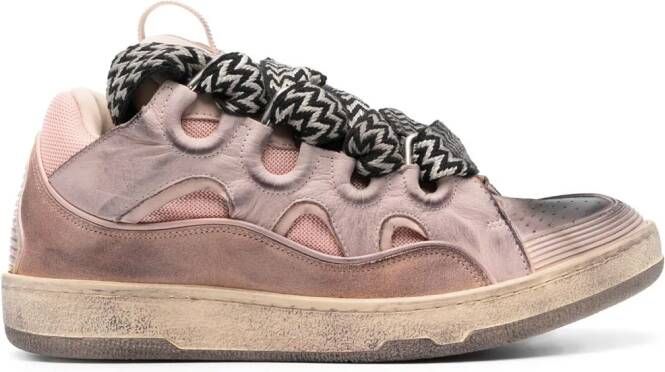 Lanvin Curb chunky leather sneakers Pink