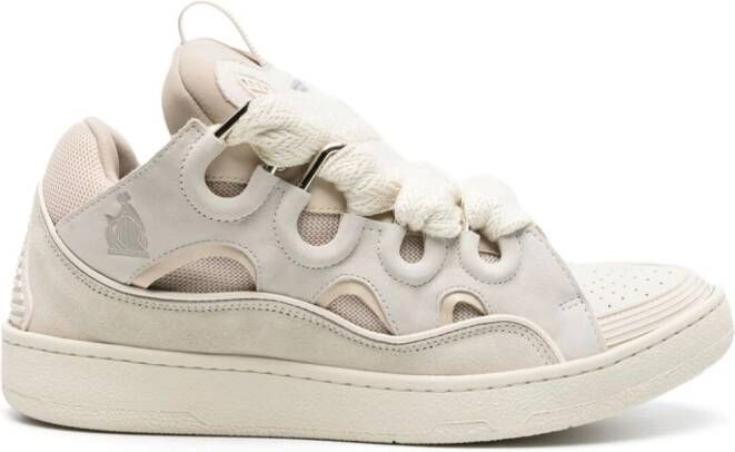 Lanvin Curb leather sneakers Neutrals