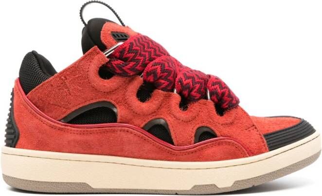 Lanvin Curb leather sneakers Red