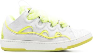 Lanvin Curb panelled lace-up sneakers White