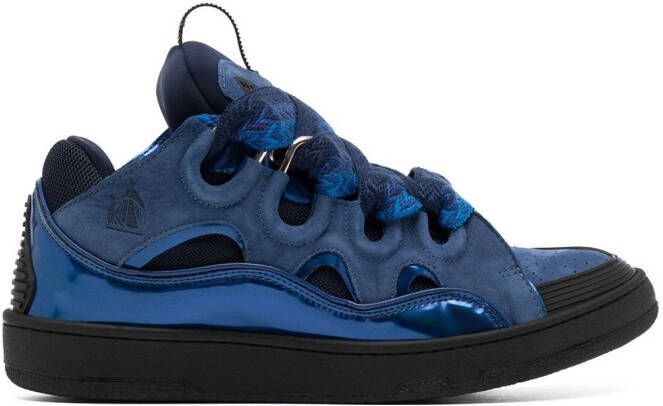 Lanvin Curb panelled leather sneakers Blue