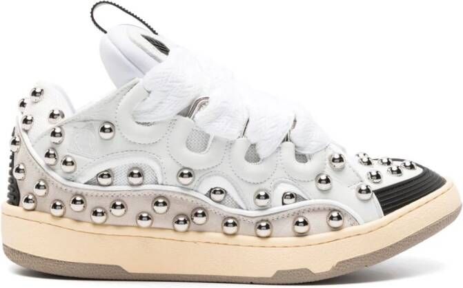 Lanvin Curb panelled leather sneakers White