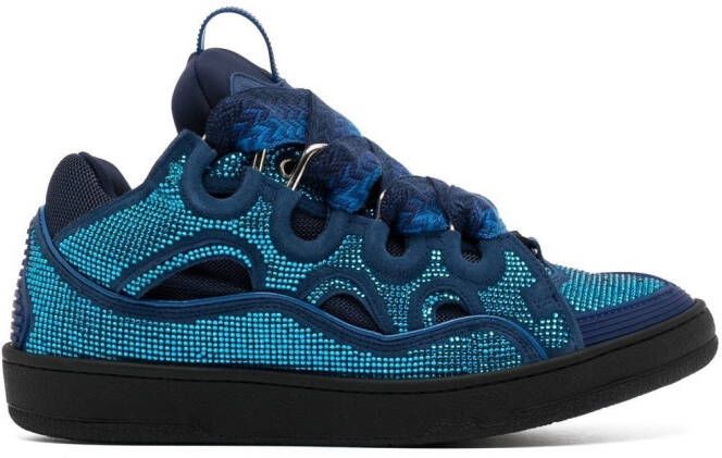 Lanvin Curb rhinestone-embellished sneakers Blue