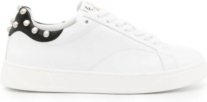 Lanvin DDBO stud-embellished leather sneakers White