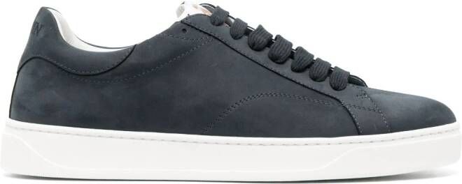 Lanvin embroidered-logo low-top leather sneakers Blue
