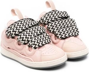 Lanvin Enfant chevron-lace sneakers Pink