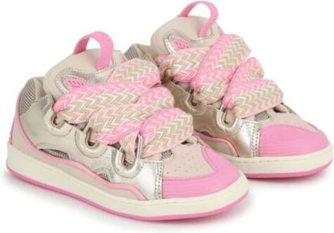 Lanvin Enfant Curb leather sneakers Pink