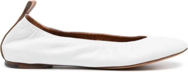 Lanvin leather ballerina shoes White